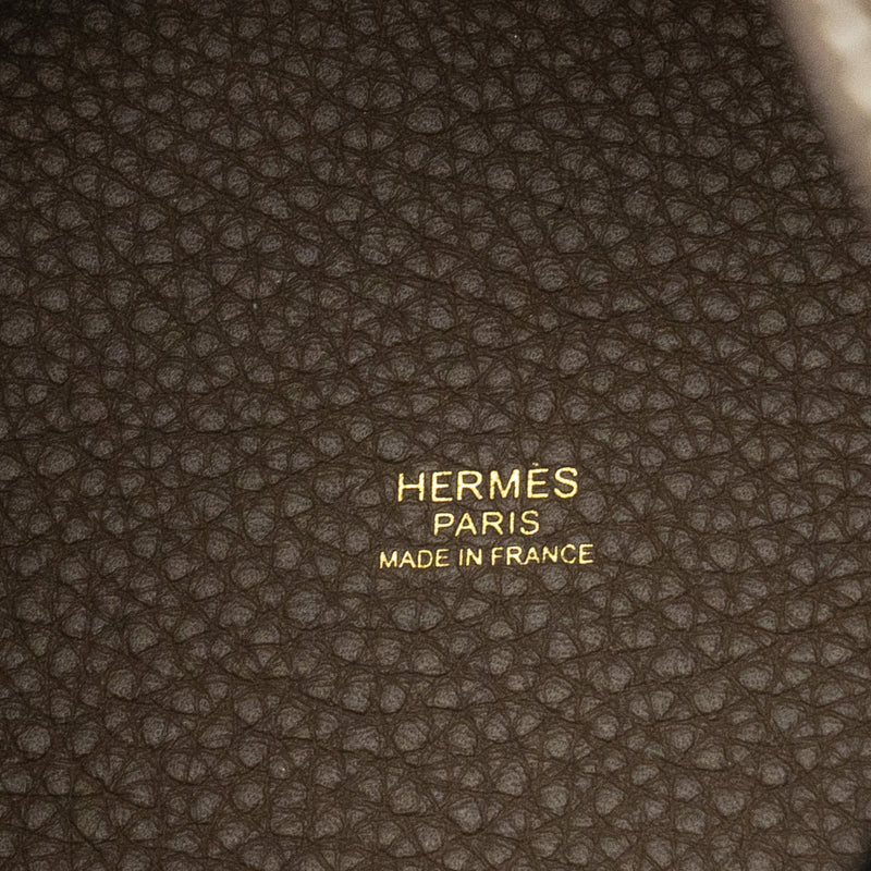 HERMES Picotin 18 Lock Bag Clemence Etoupe GHW Stamp B