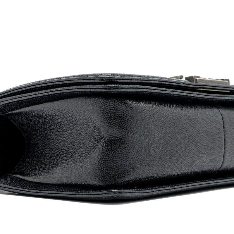 Chanel Medium Boy Bag Caviar Black Ruthenium Hardware