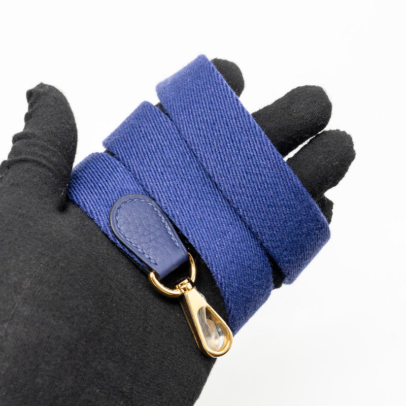 Hermes Mini Evelyne Clemence Blue GHW Stamp D