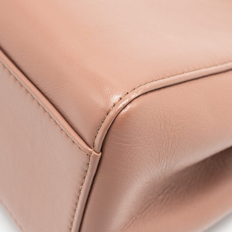 Fendi mini Peekaboo Bag Lambskin Dark Pink SHW
