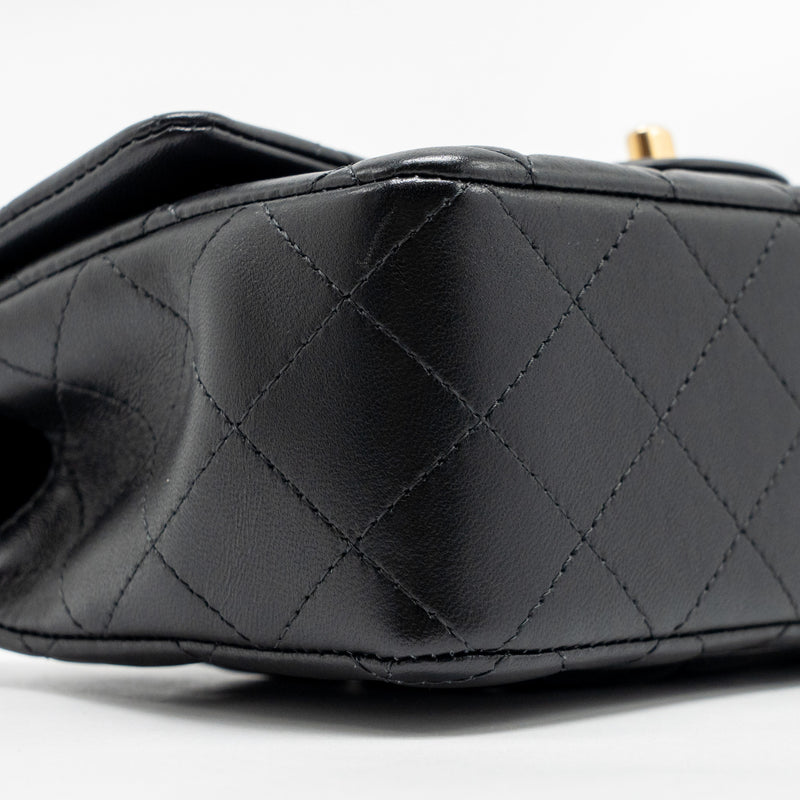Chanel Top Handle Mini Rectangular Lambskin Black GHW (microchip)