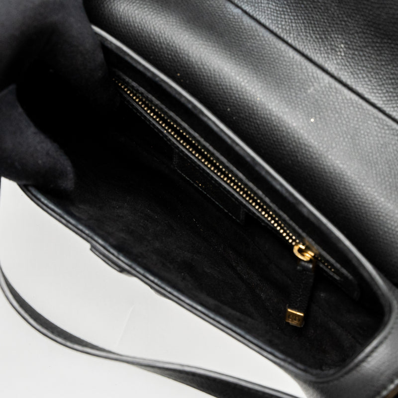 Dior Medium Saddle Bag Grained Calfskin Black GWH