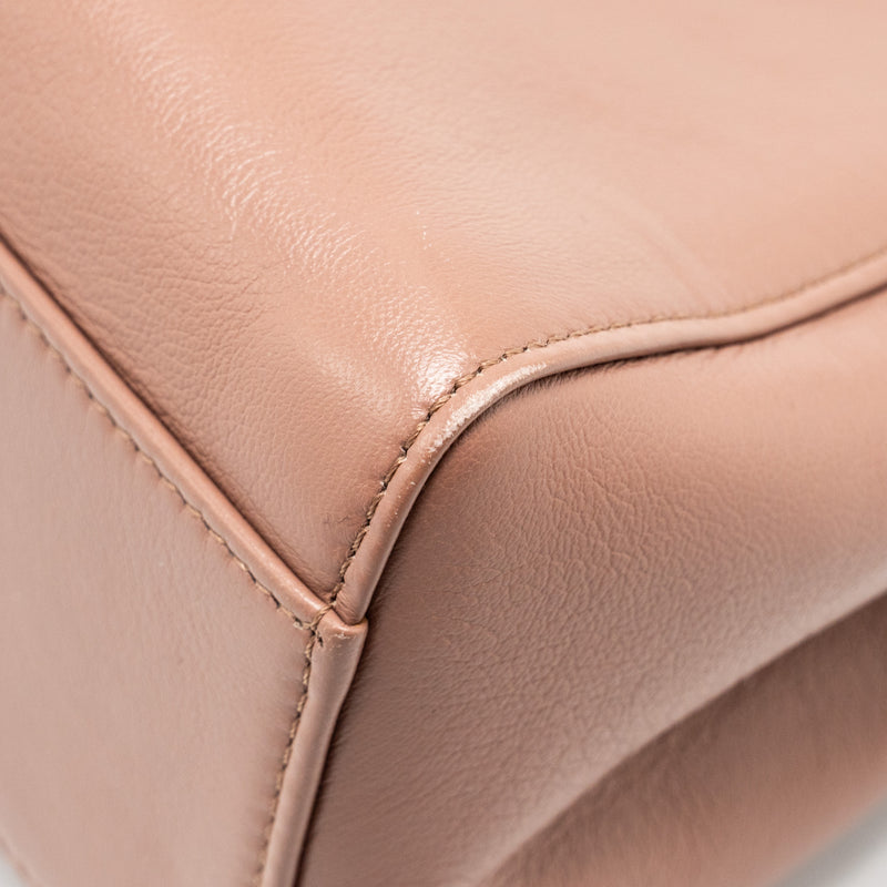 Fendi mini Peekaboo Bag Lambskin Dark Pink SHW