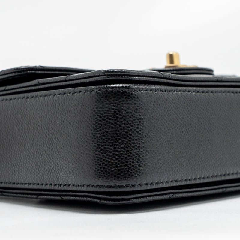 Chanel 24k Top Handle Messenger Bag with Removable Chain Caviar Black GHW(microchip)