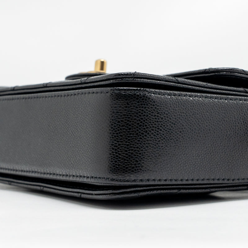 Chanel 24k Top Handle Messenger Bag with Removable Chain Caviar Black GHW(microchip)