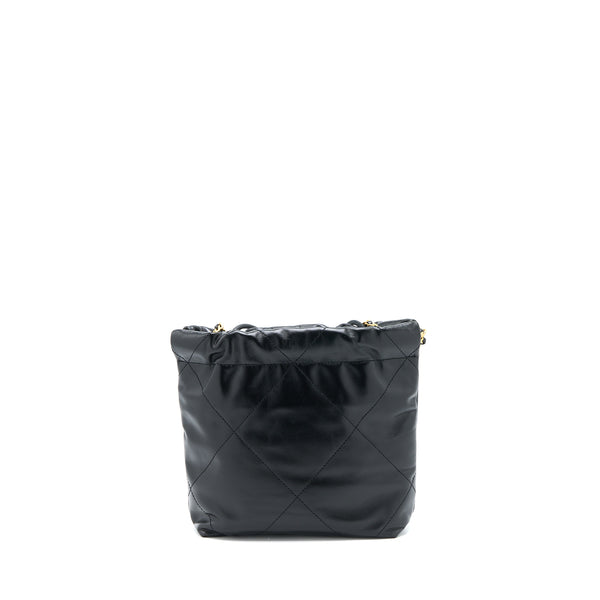Chanel Mini 22 Bag Shiny Calfskin Black GHW (Microchip)