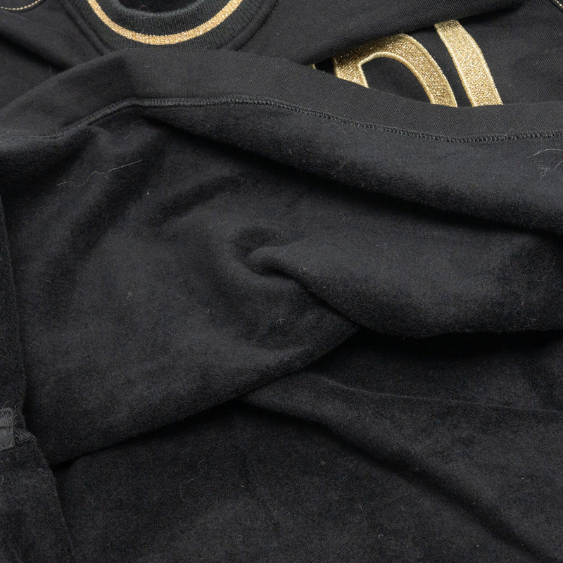 Fendi Size S Fendi Roma Sweatshirt with Ribbon Cotton Black/Gold