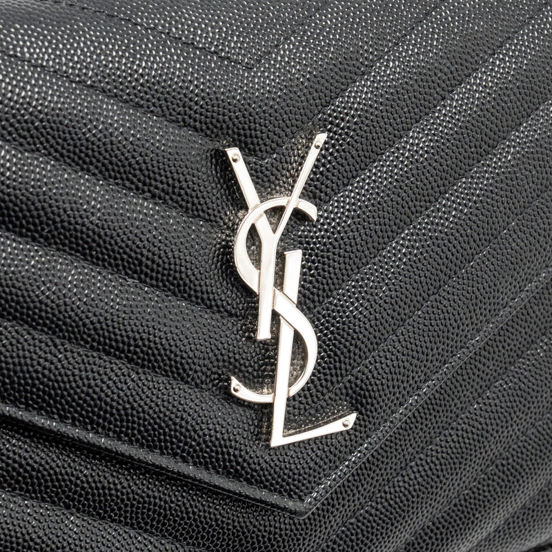 Saint Laurent/YSL Envelope Chain Wallet Calfskin Black SHW