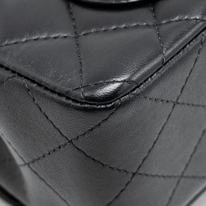 Chanel Top Handle Mini Rectangular Lambskin Black GHW (microchip)