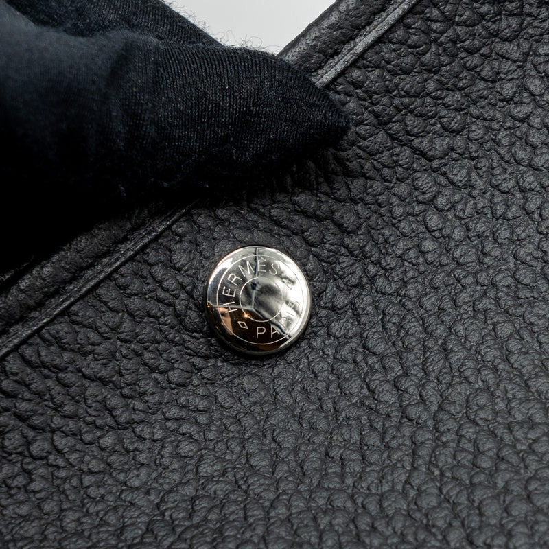 Hermes Garden Party 36 Country Black SHW Stamp X