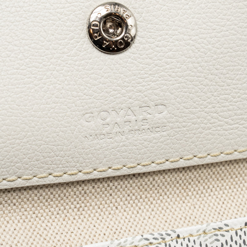 Goyard Saint Louis Tote GM Bag Goyardine Canvas/Calfskin Leather White SHW