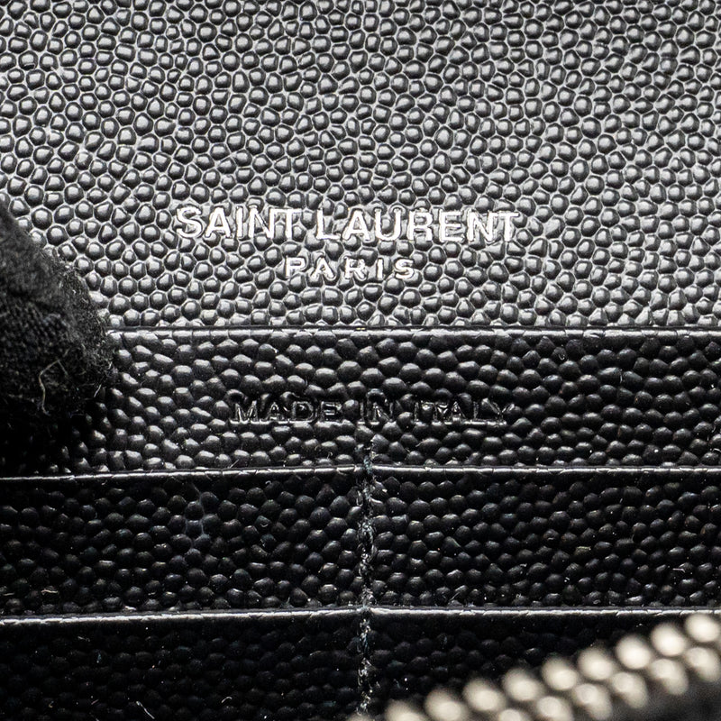 Saint Laurent/YSL Envelope Chain Wallet Calfskin Black SHW