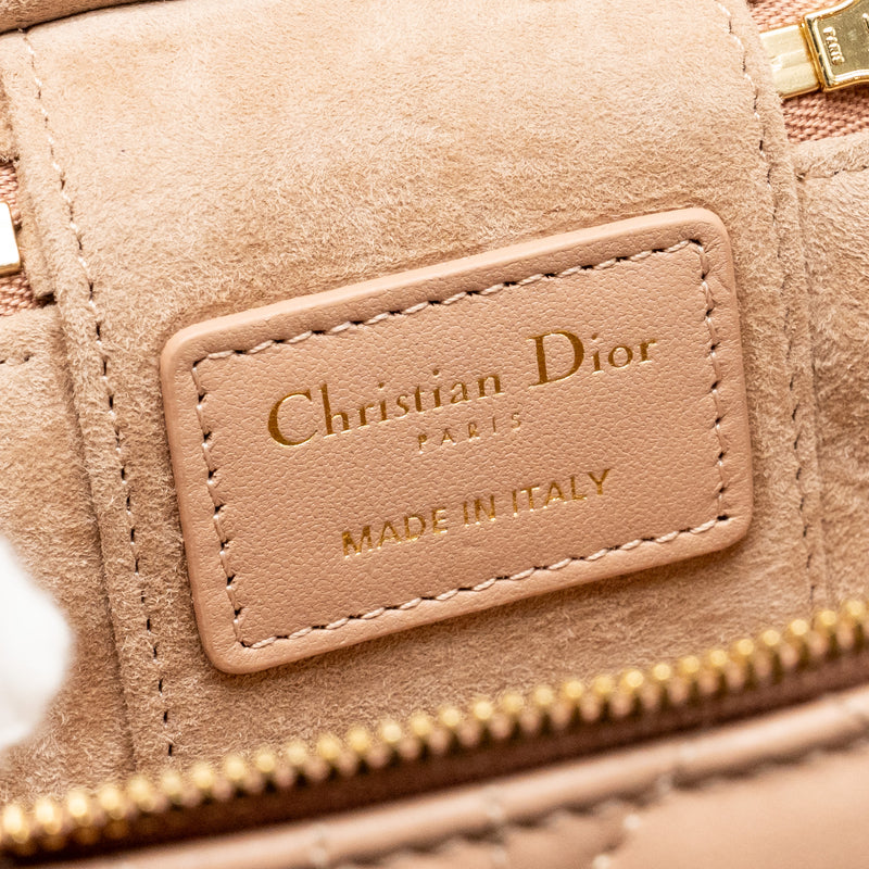 Dior Micro Lady Dior Vanity Case Cannage Lambskin Rose Des Vents Pink LGHW