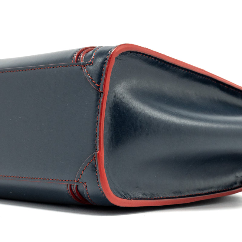 Celine Nano Luggage bag calfskin navy / red SHW