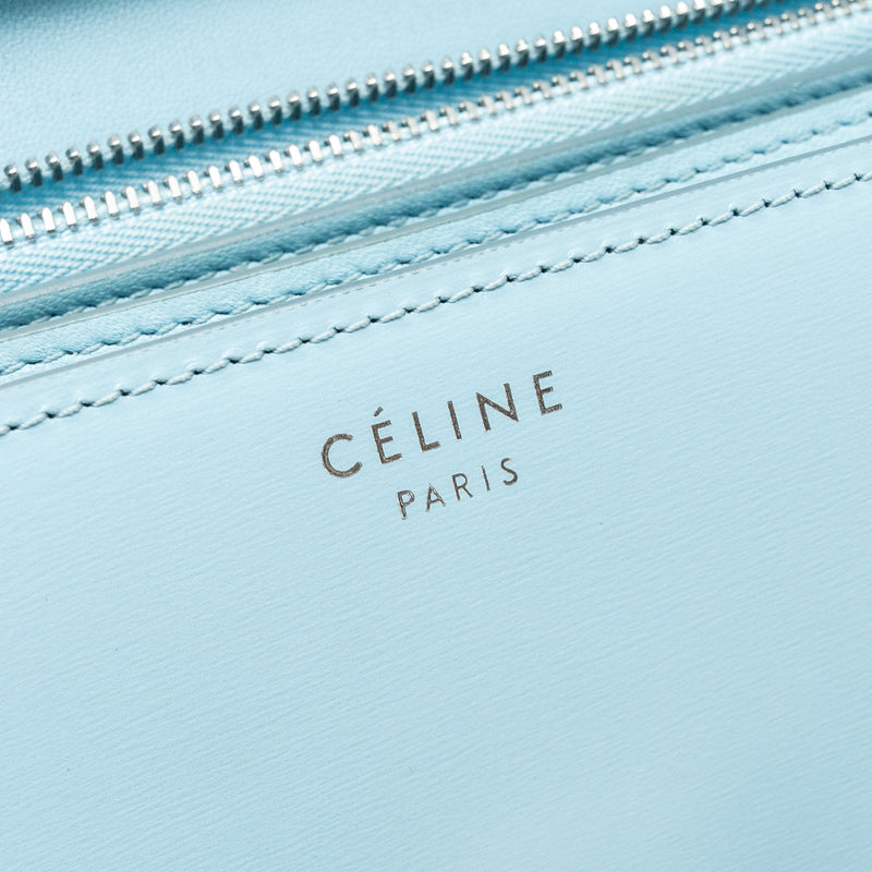 Celine medium classic box bag calfskin light blue SHW