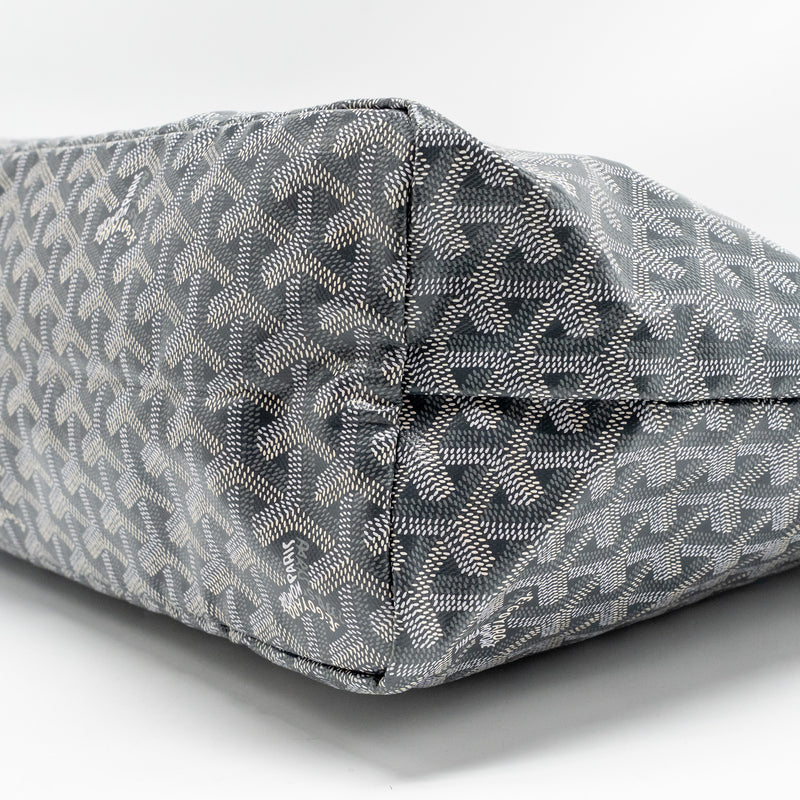 Goyard Saint Louis PM Tote Goyardine Canvas/Calfskin Grey SHW