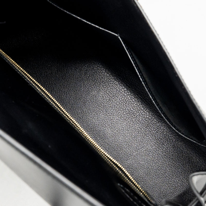 Hermes Kelly 32 Box Black GHW Stamp Square B