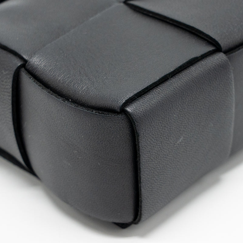 Bottega Veneta Intreccio Cassette Mini Bag Lambskin Black GHW