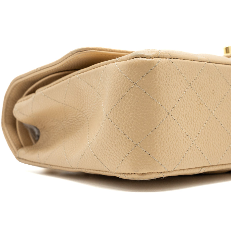 Chanel Medium Classic Double Flap Bag Caviar Beige GHW