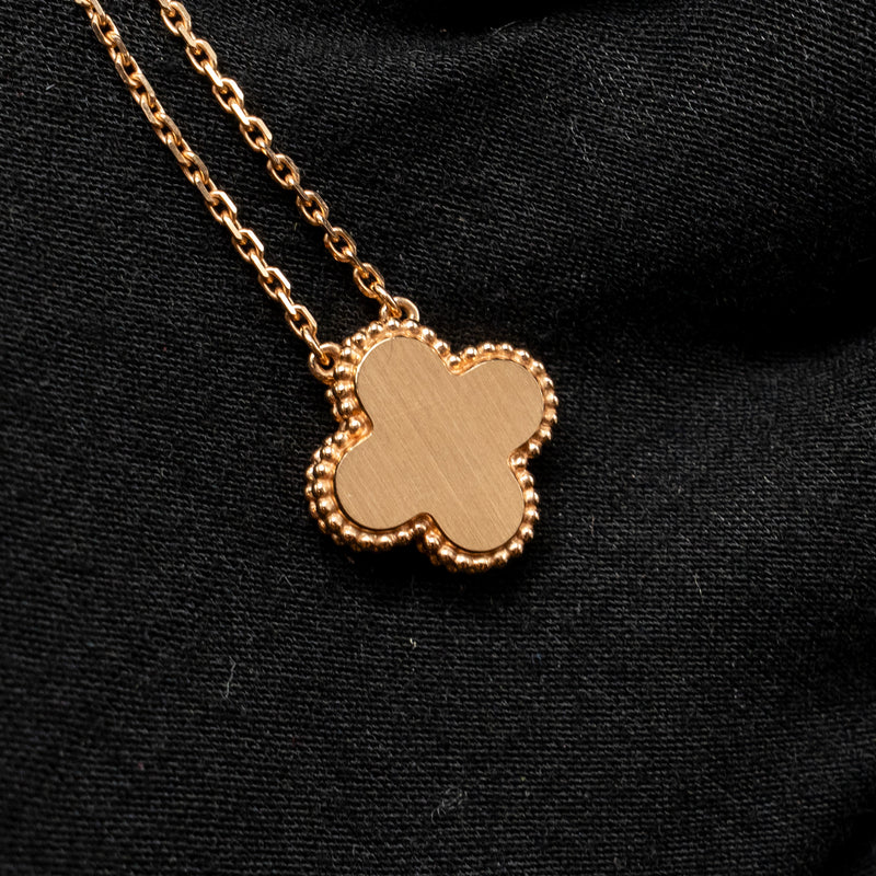 Van Cleef & Arpels 2023 Holiday Limited Pendant Silver Obsidian/Rose Gold/Diamond