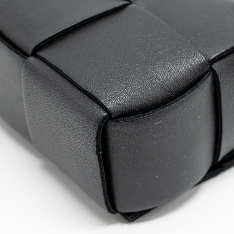 Bottega Veneta Intreccio Cassette Mini Bag Lambskin Black GHW