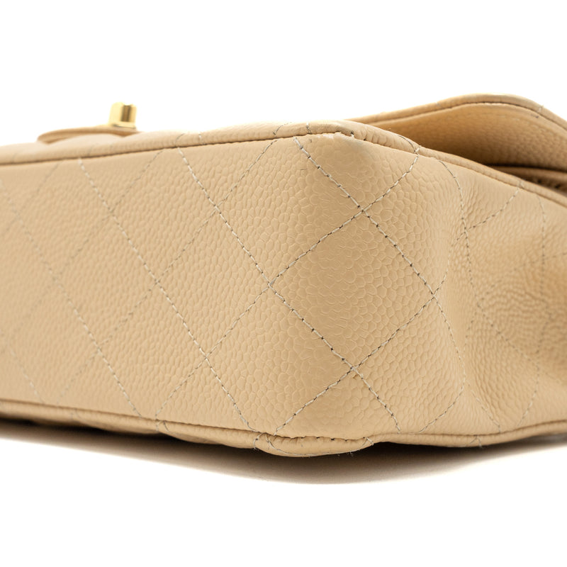 Chanel Medium Classic Double Flap Bag Caviar Beige GHW