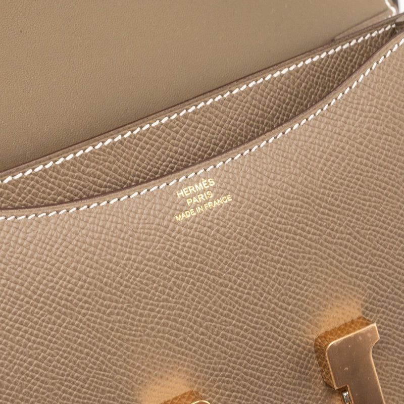 Hermes mini constance epsom etoupe RGHW stamp B