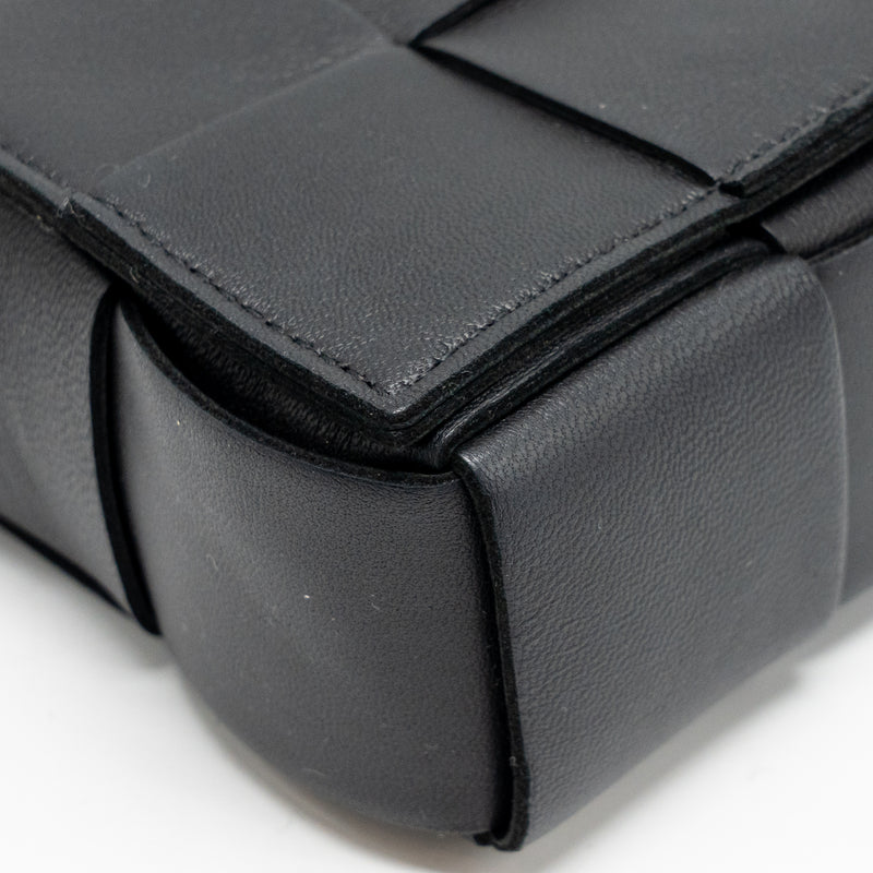 Bottega Veneta Intreccio Cassette Mini Bag Lambskin Black GHW