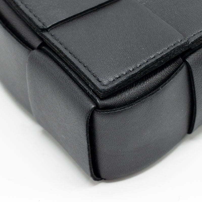 Bottega Veneta Intreccio Cassette Mini Bag Lambskin Black GHW