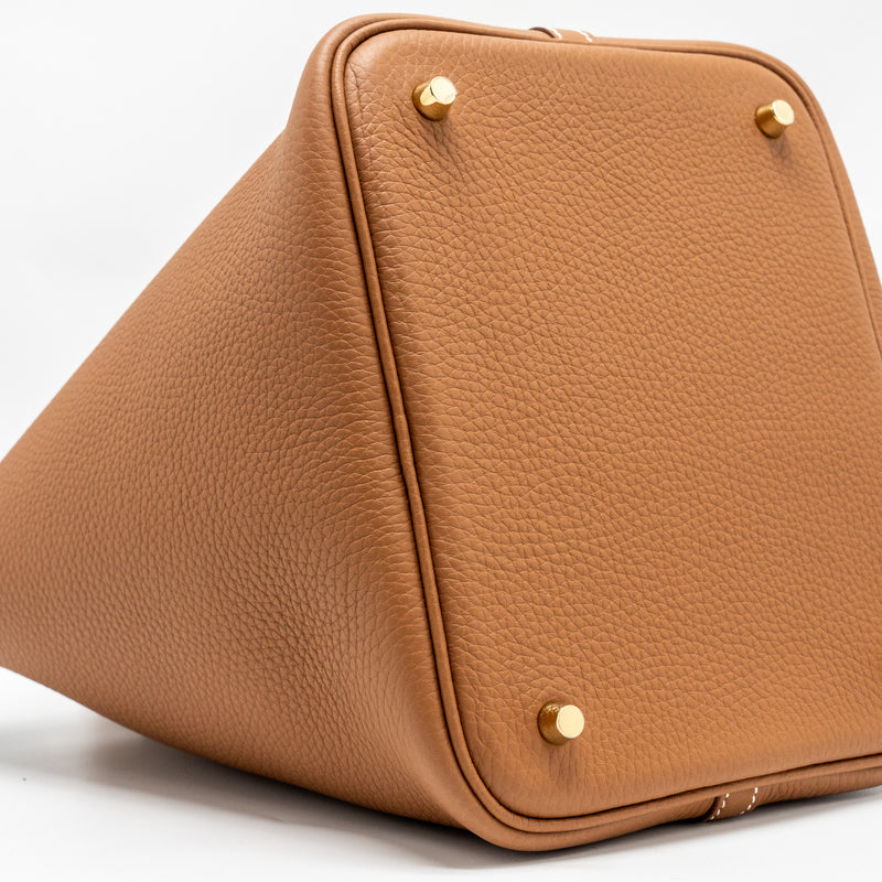 Hermes Picotin 22 lock bag Clemence Gold GHW Stamp W