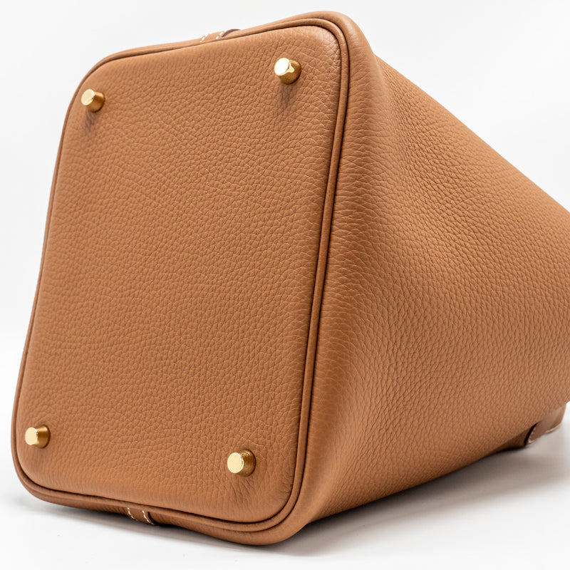 Hermes Picotin 22 lock bag Clemence Gold GHW Stamp W