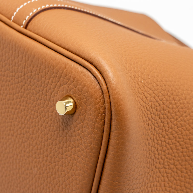 Hermes Picotin 22 lock bag Clemence Gold GHW Stamp W
