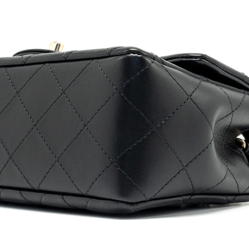 Chanel Mini Rectangular Flap Bag Lambskin Black LGHW
