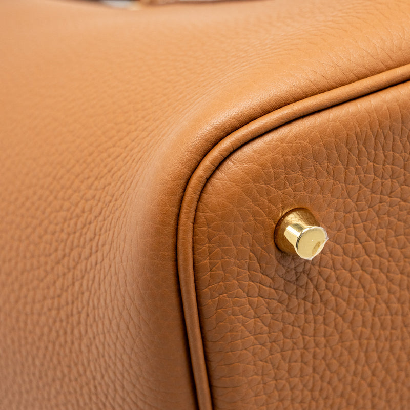 Hermes Picotin 22 lock bag Clemence Gold GHW Stamp W
