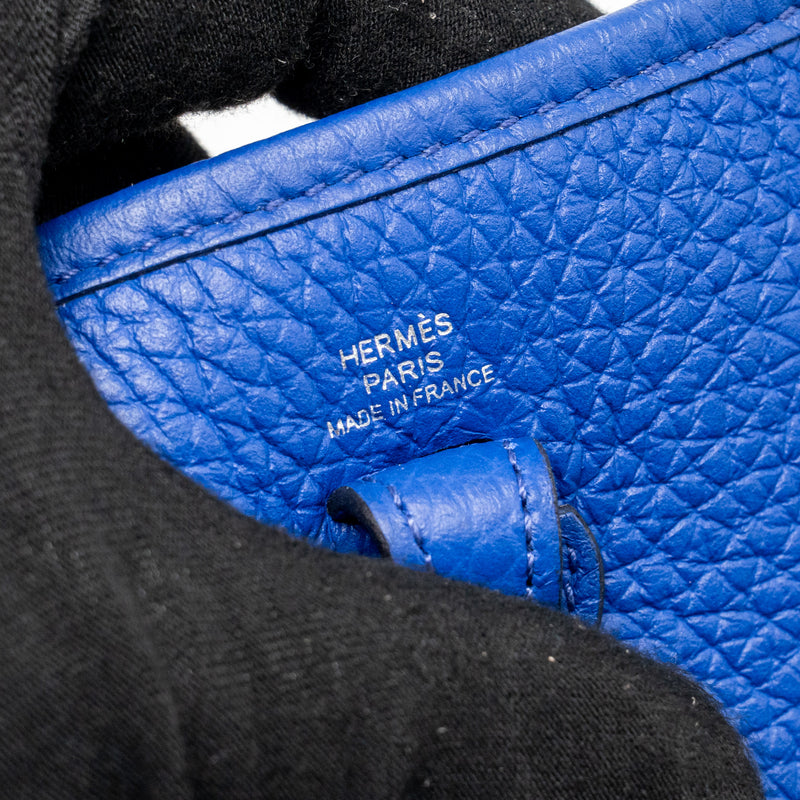 Hermes Mini Evelyne Clemence Electric blue SHW stamp U