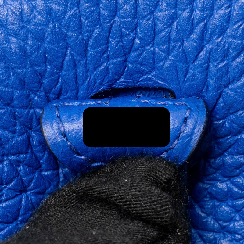 Hermes Mini Evelyne Clemence Electric blue SHW stamp U