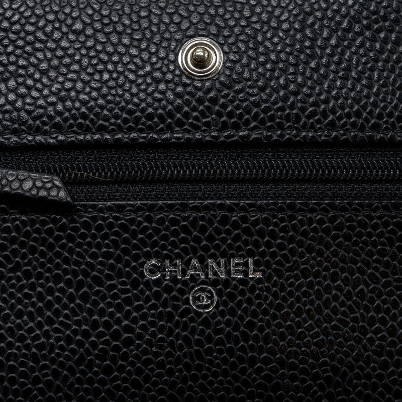 Chanel classic wallet on chain caviar black SHW