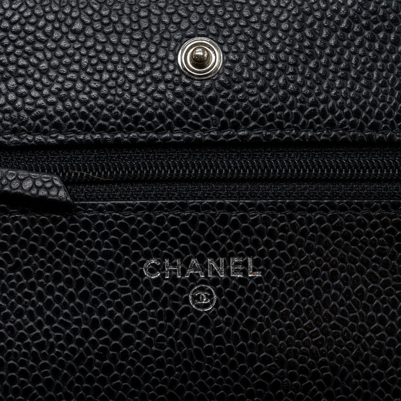 Chanel classic wallet on chain caviar black SHW