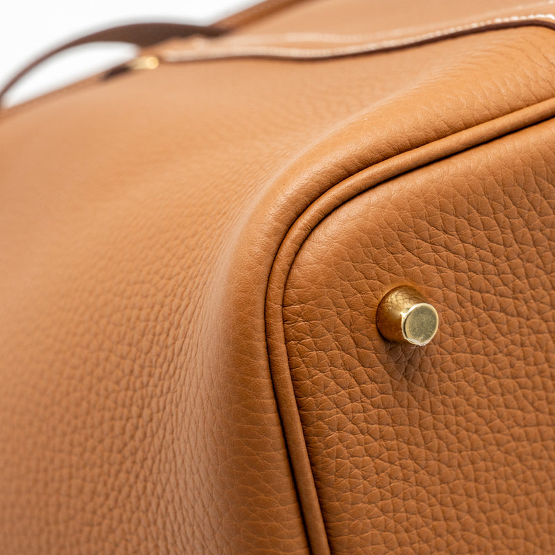 Hermes Picotin 22 lock bag Clemence Gold GHW Stamp W