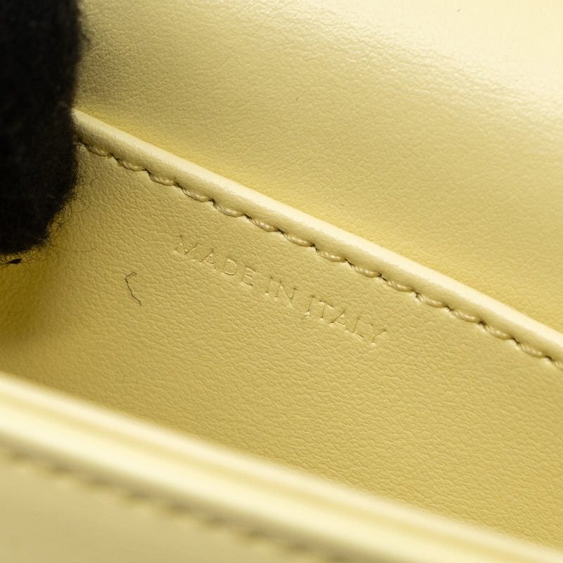 Celine Mini Claude Shiny Calfskin Light Yellow GHW
