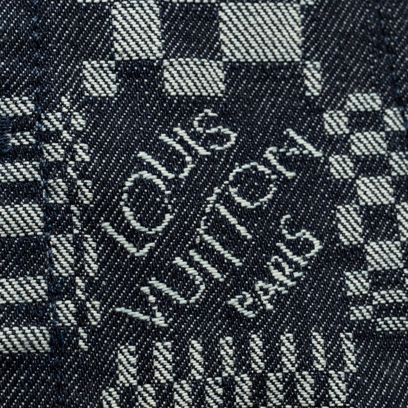 Louis Vuitton Size 46 Distorted Damier Denim Jacket Cotton Denim Navy