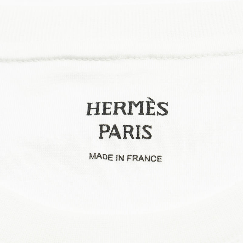 Hermes Size 34 Della Cavalleria T-shirt Cotton White