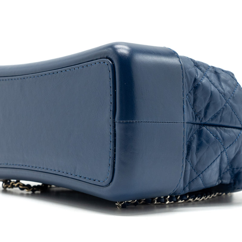 Chanel Medium Gabrielle Backpack Aged Calfskin Blue Multicolour Hardware
