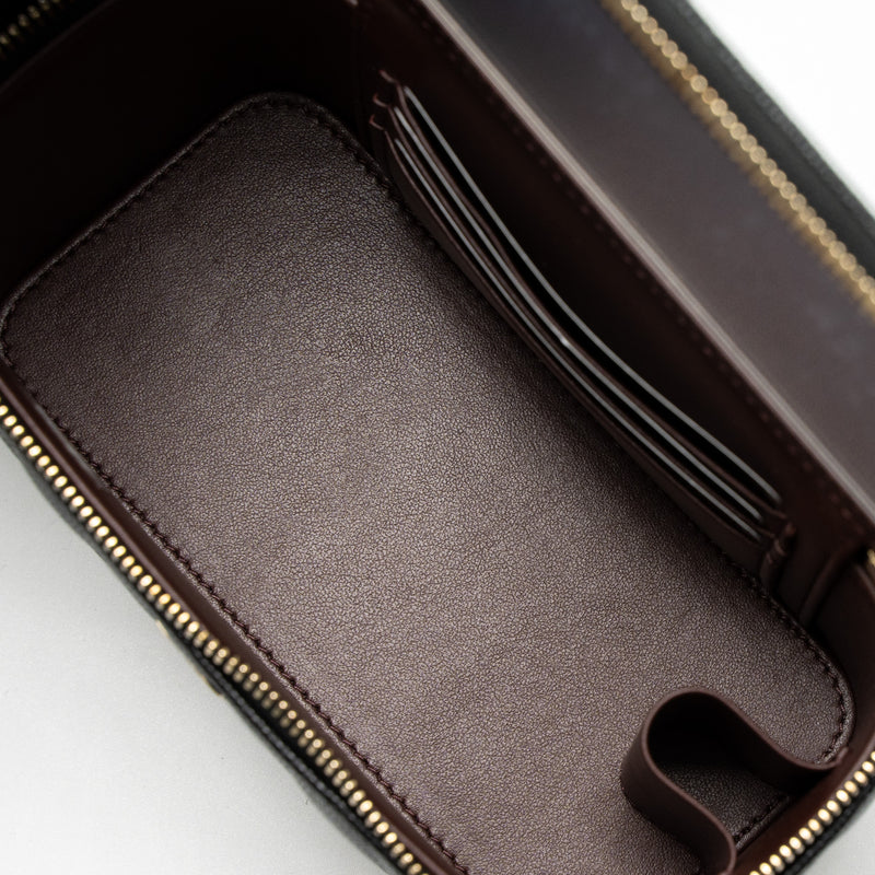 Chanel Long Vanity with Chain Caviar Black LGHW (Microchip)