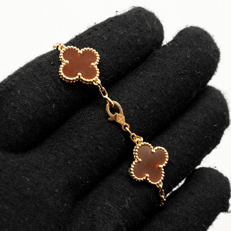 Van Cleef & arpels vintage alhambra bracelet 5 motif carnelian rose go