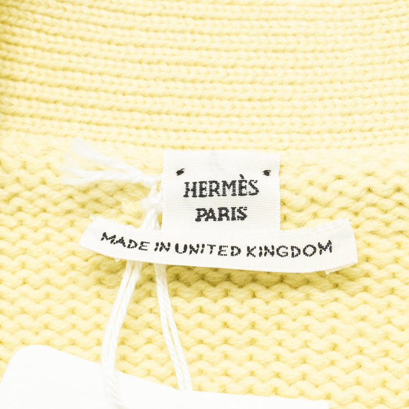 Hermes Size 34 Long Cardigan Cashmere Blanc Naturel