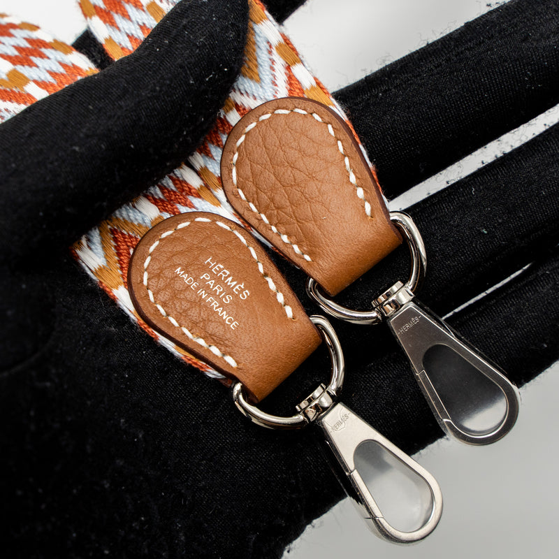 Hermes Mini Evelyne Clemence Gold/Cornaline-Blanc SHW Stamp Y
