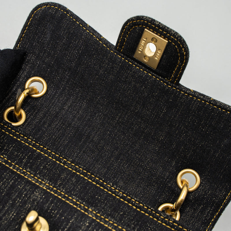 Chanel 23S Flap Bag Denim Dark Blue Brushed GHW (Microchip)