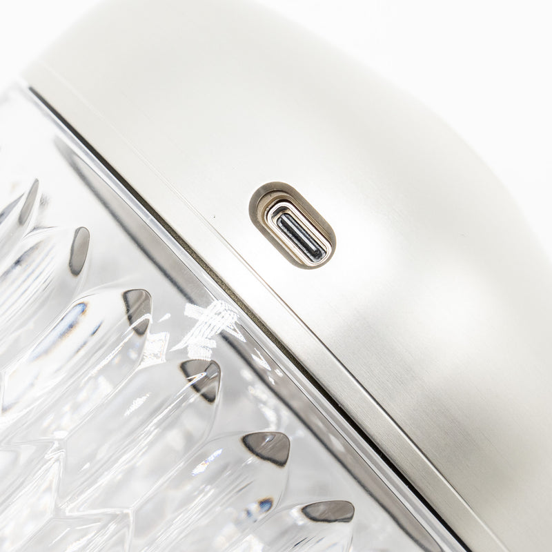 HERMES X Saint Louis Folia Mini Portable Crystal Lamp Silver SHW