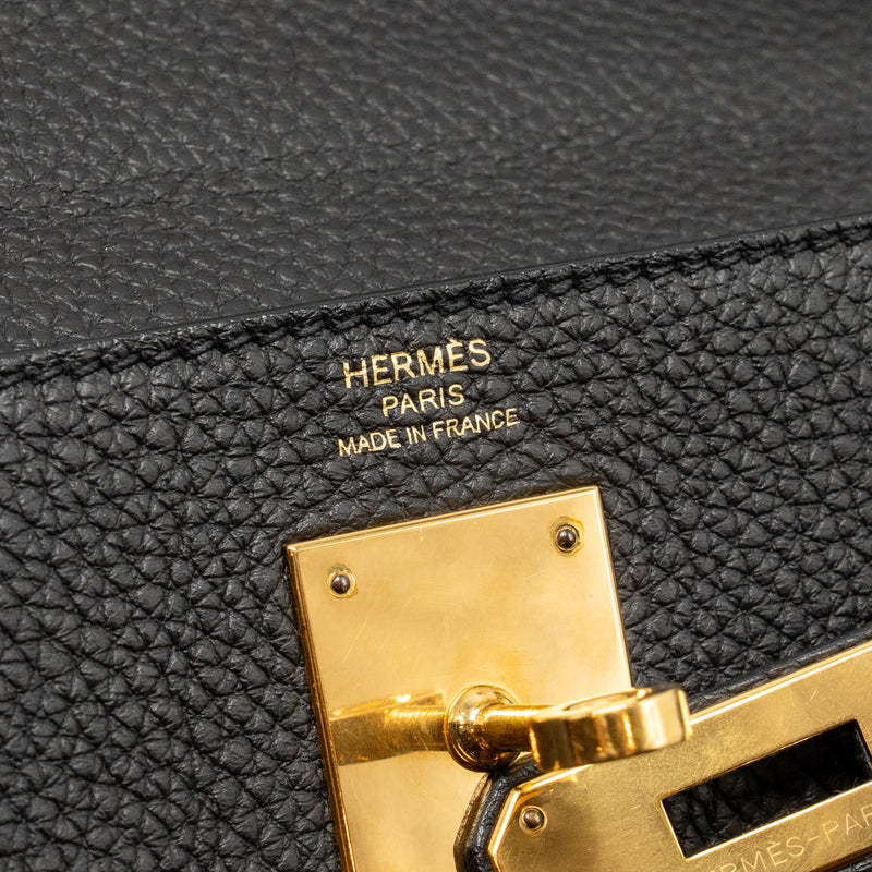 Hermes Kelly 28 Togo Black GHW Stamp X